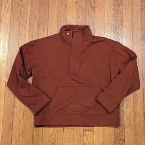Burnt Orange Half-Zip Sweatshirt Size XS